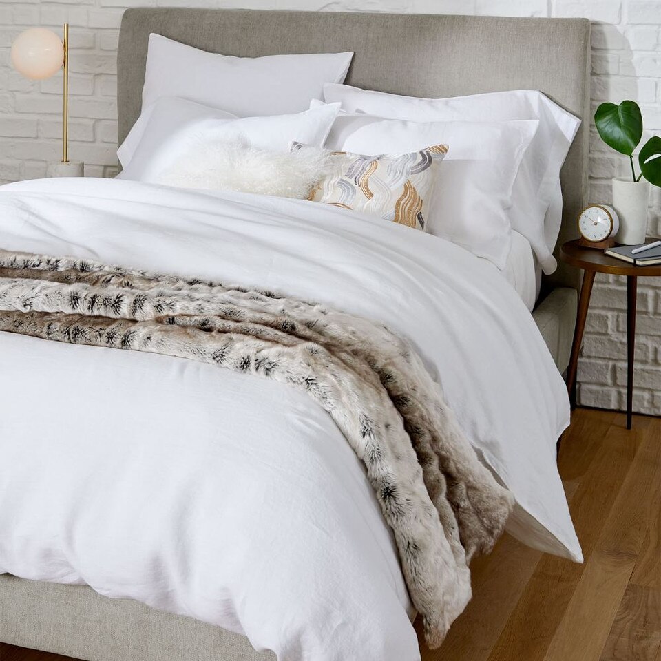 Belgian Flax Linen Duvet Cover & Pillowcases White west elm United